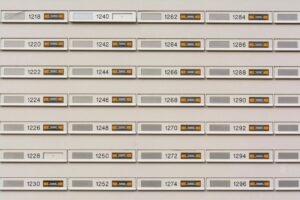 apartment building mailboxes